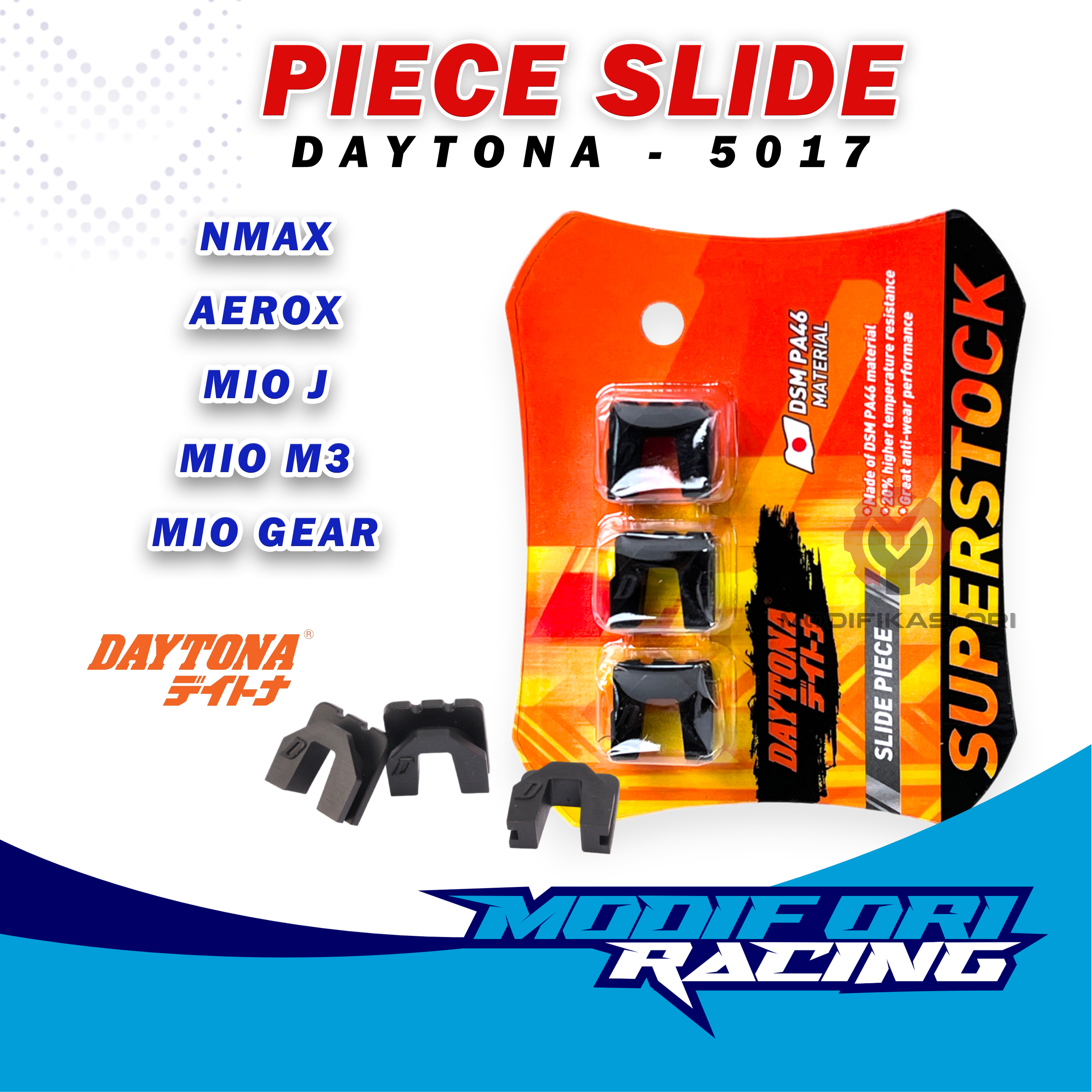 Nmax Slide Piece Daytona Aerox Lexi Piece Slide Mio Fino X ride Slider Karet tutup Rumah Roller Daytona Harga 35,000 rupiah*Gratis Ongkir