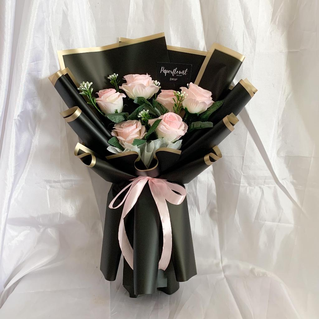 PAPERFLOWIST Medium - Buket Bunga PREMIO / Bucket Bunga Mawar Palsu