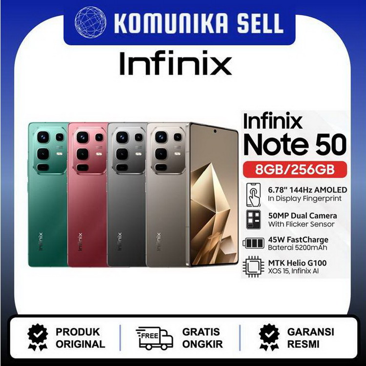 Infinix Note 50 4G - 8GB/256GB Harga  2,790,000 Ringgit*Penghantaran Percuma