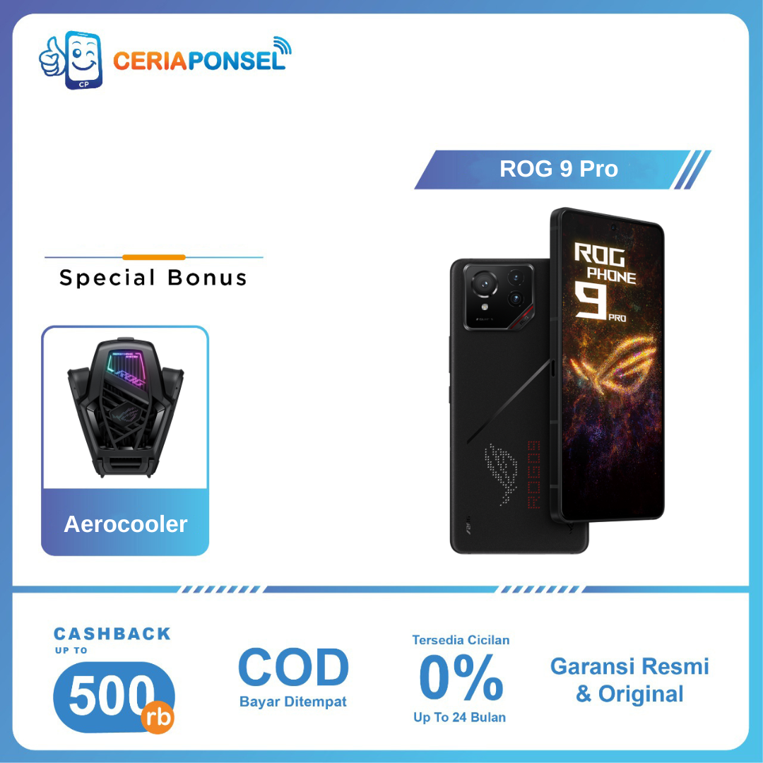 ASUS ROG Phone 9 Pro 16/512 dan 24/1TB Snapdragon 8 Elite Mobile, Flexible AMOLED | Garansi Resmi Harga 16,290,000 rupiah*Gratis Ongkir