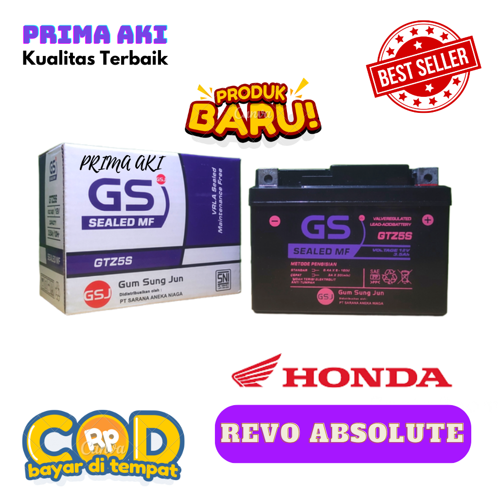 aki Aki Motor Kawasaki ZX 130 Accu Kering GS J GTZ5S MF | Lazada