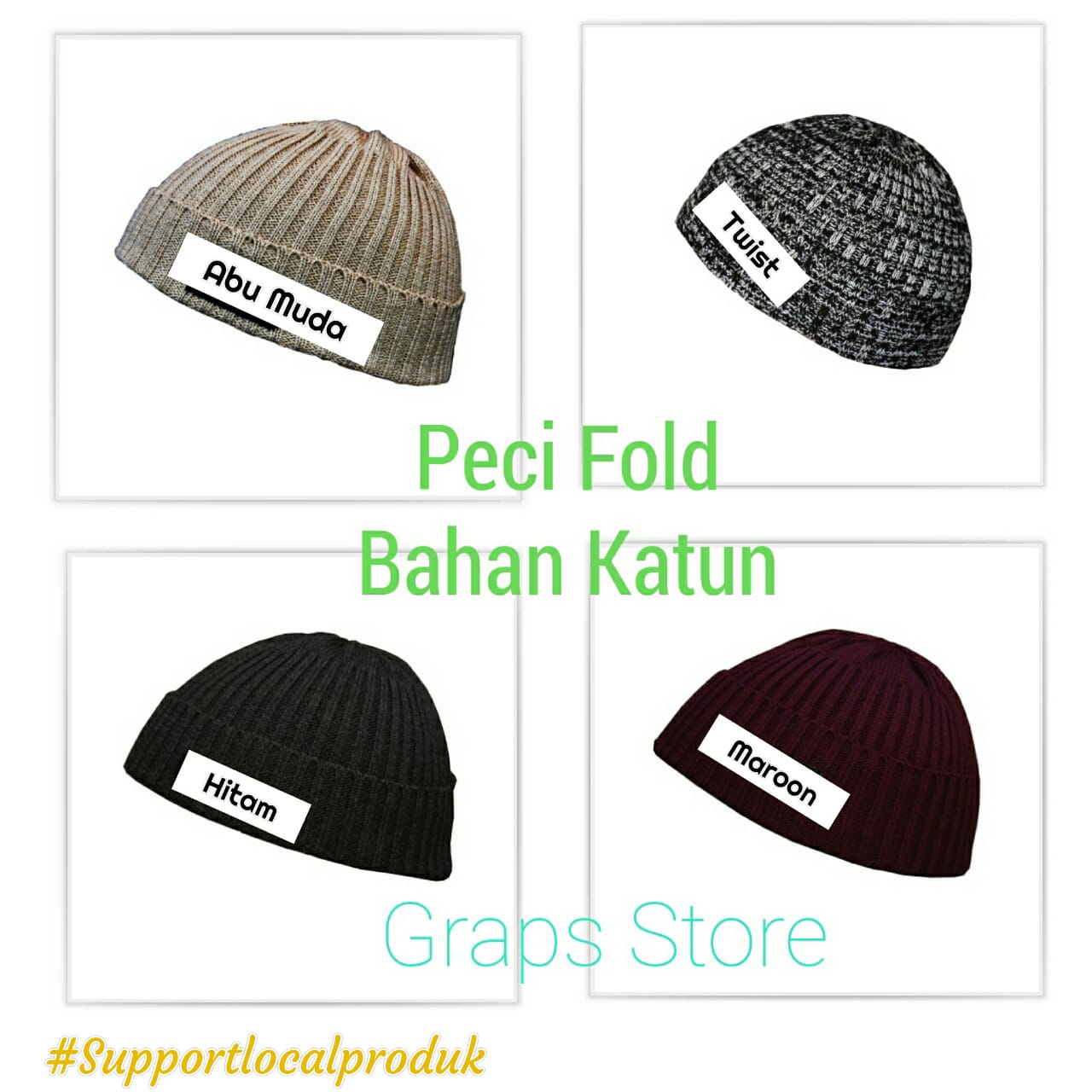 Pria / Peci Kupluk Fold / Kopiah/ Pria 