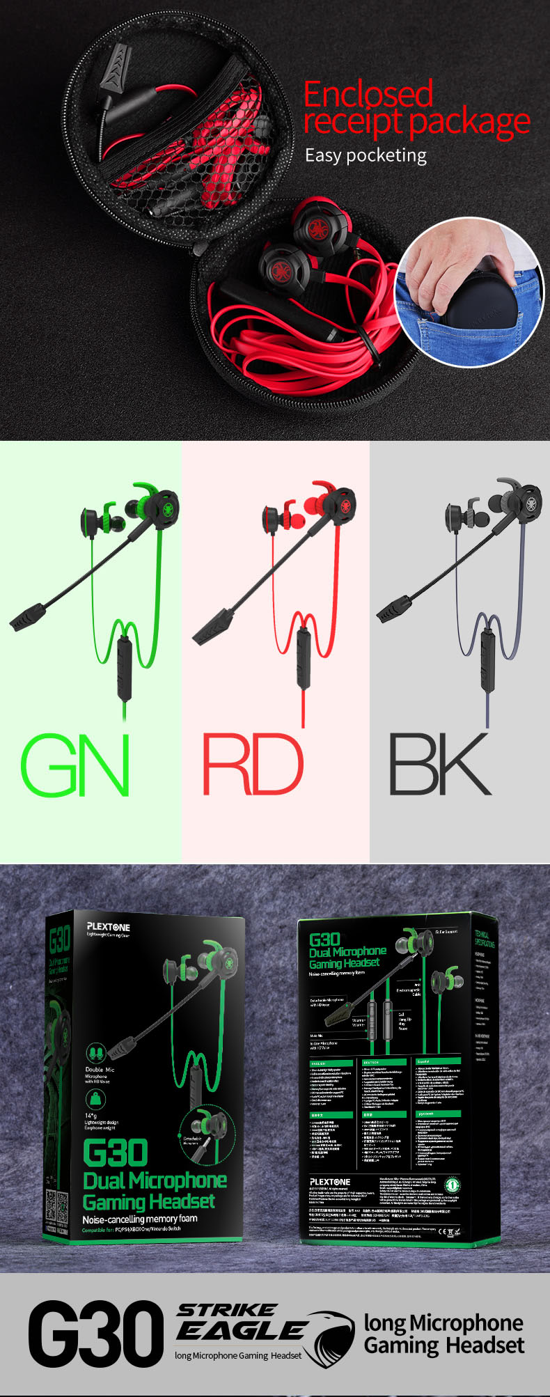 Headset Gaming Plextone G30 Earphone 