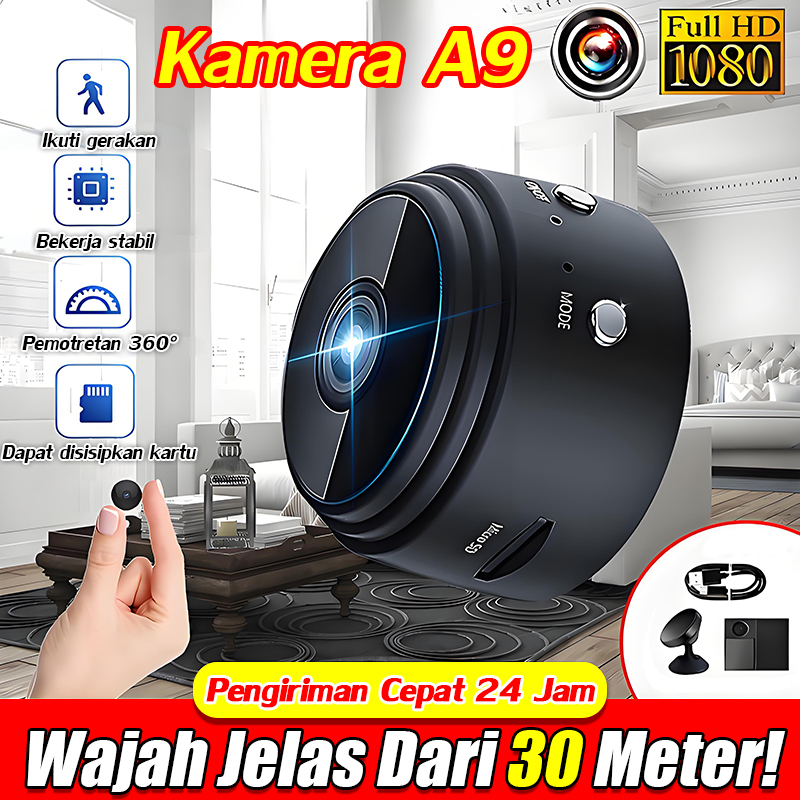 Easy Install! A9 CCTV camera connection mobile phone can be used indoor and outdoor easy to install CCTV WiFi camera CCTV camera cheap CCTV WiFi connect to HP camera promo mini camera Harga 72,900 rupiah*Gratis Ongkir