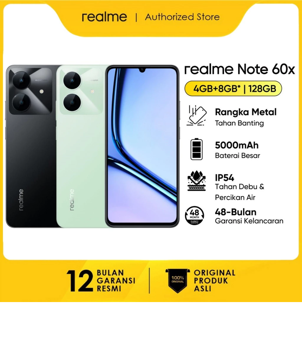 Realme note 60x Ram 4/128GB (official warranty) Harga  1,360,000 Ringgit*Penghantaran Percuma