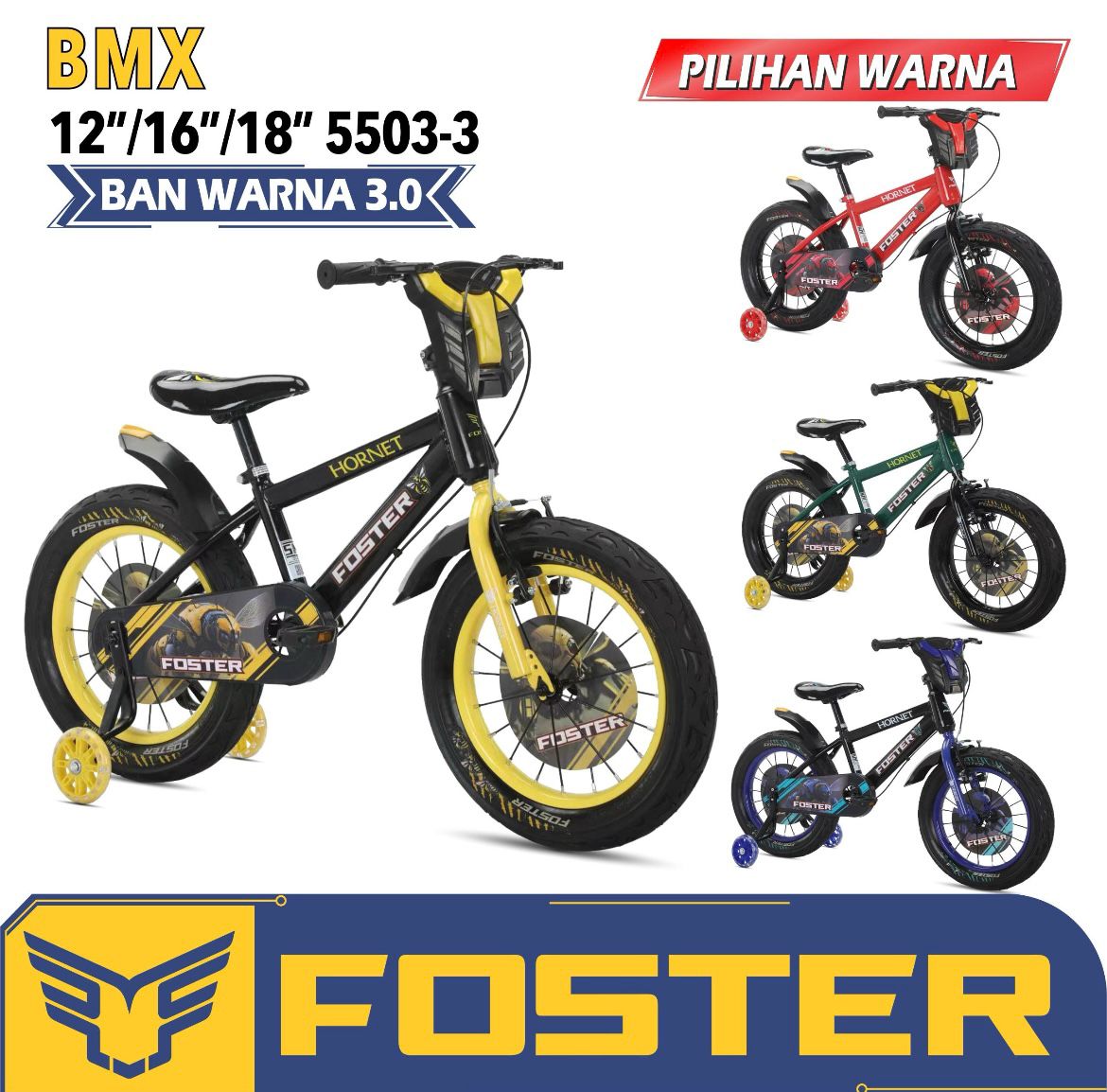 Sepeda Anak 12 16 18 inch BMX Laki-laki Ban 3.0 Foster Centrum Atlantis JUMBO TERMURAH!!! Harga 449,999 rupiah*Gratis Ongkir