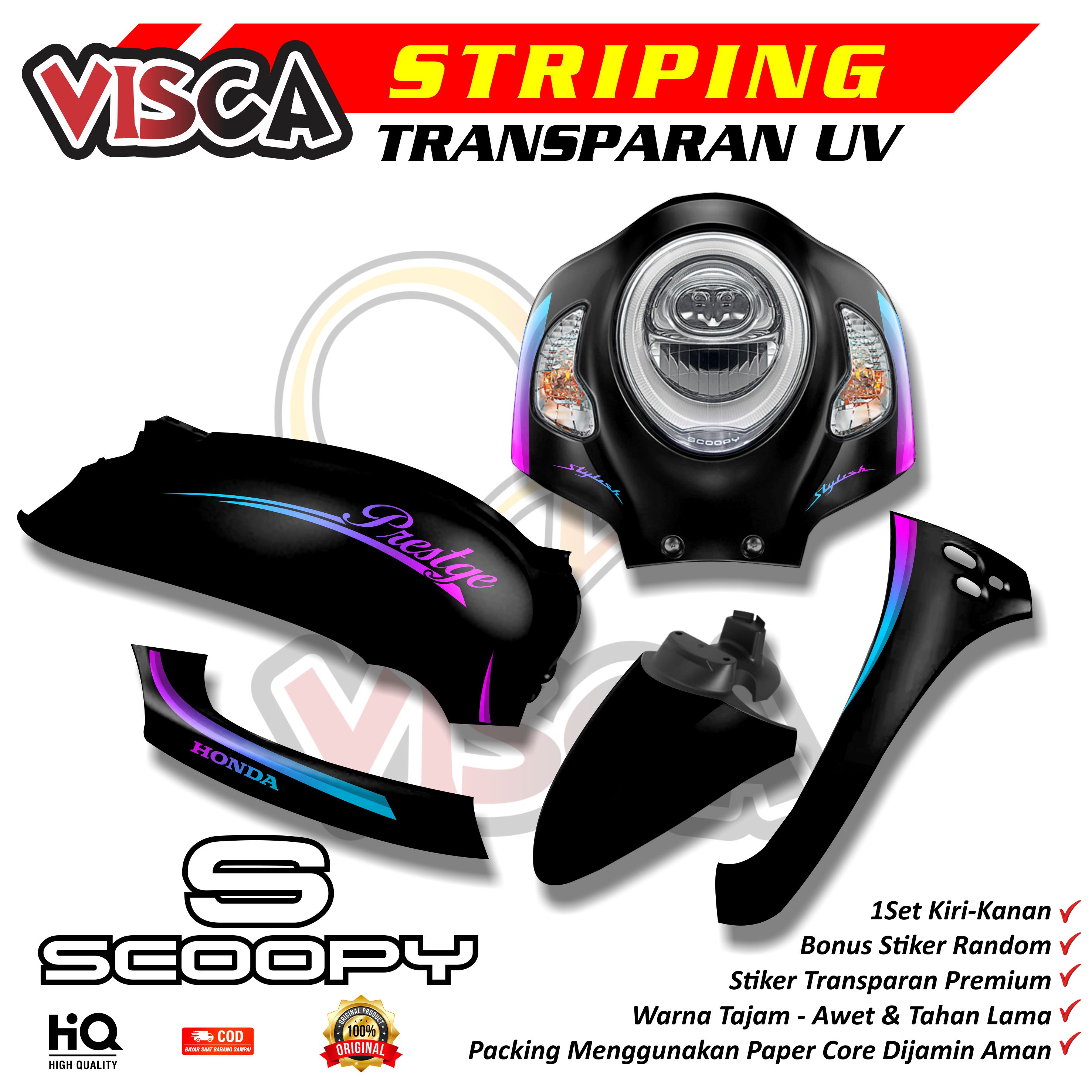 Scoopy 2021-2024 Uv Transparent Striping Simple Design Simple Prestige Variations Harga 49,000 rupiah*Gratis Ongkir