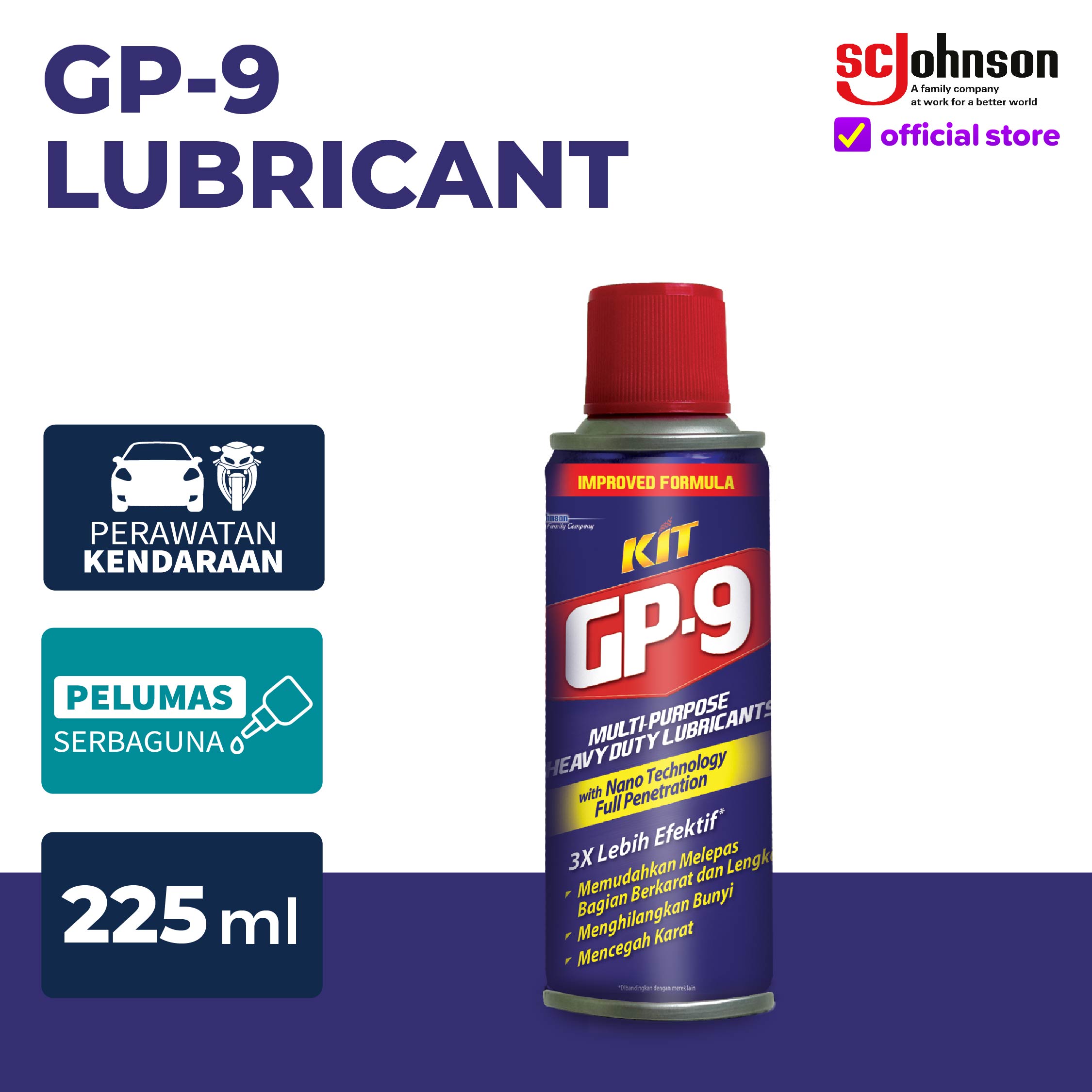 Kit GP-9 Multipurpose Lubricant 225mL - Pelumas Harga 45,227 Ringgit*Penghantaran Percuma