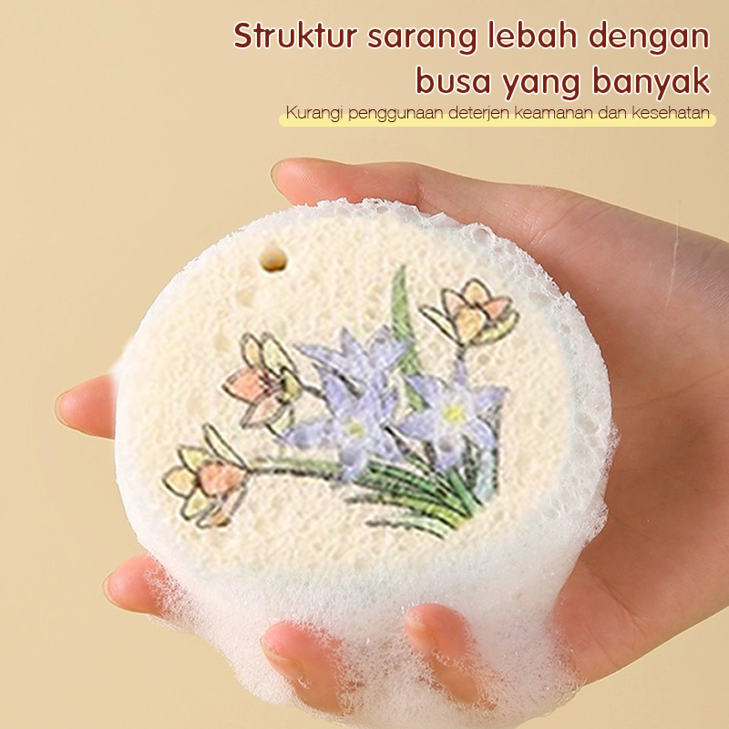 Magic Cuci Spons Piring kualitas Tinggi wood pulp Cotton sponge Spons Busa Bulat Serbaguna Harga 3,999 rupiah*Gratis Ongkir