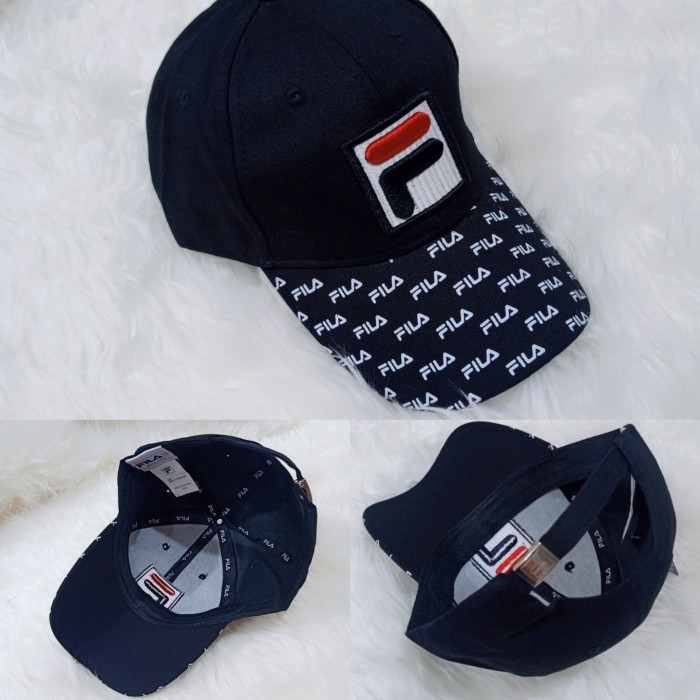 Topi Baseball Fila Pria Wanita(Black 