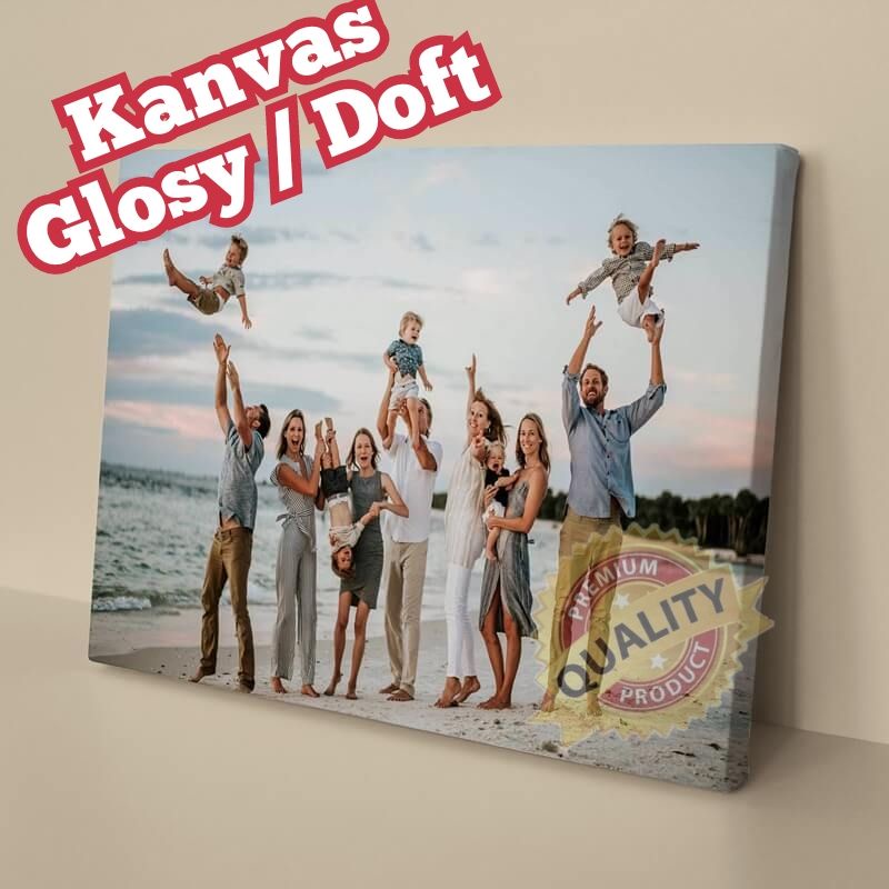 Cetak Foto Premium Kanvas / Canvas Glosy , Doft + Bingkai Kayu Minimalais Uk 12r,16r+,20r+,24r+,30r+0