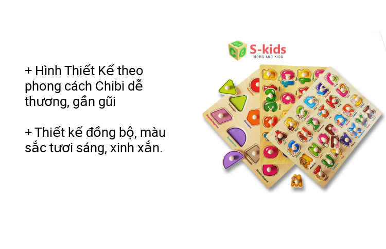 đồ chơi trẻ em s-kids bảng ghép hình núm gỗ đồ chơi thông minh cho bé tăng 5