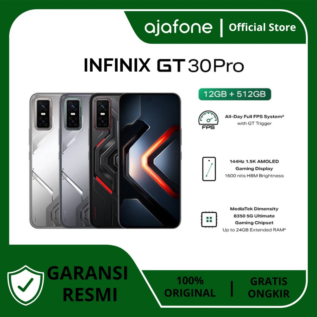 Infinix GT 30 Pro 12/512GB original official warranty Harga 4,699,000 rupiah*Gratis Ongkir