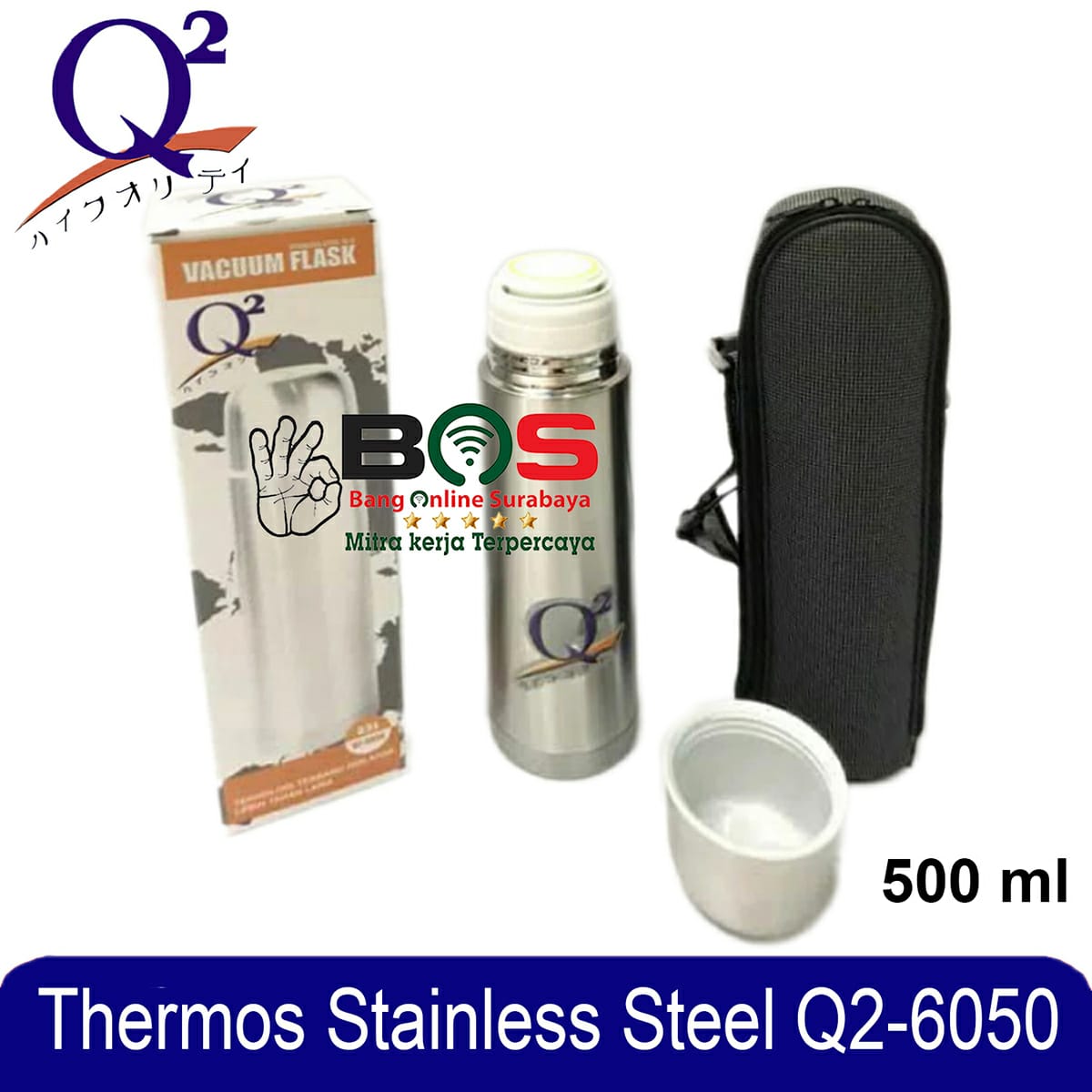 Thermos Termos Air Panas Dingin Q2-6050 Q2 6050 Kapasitas 500ML