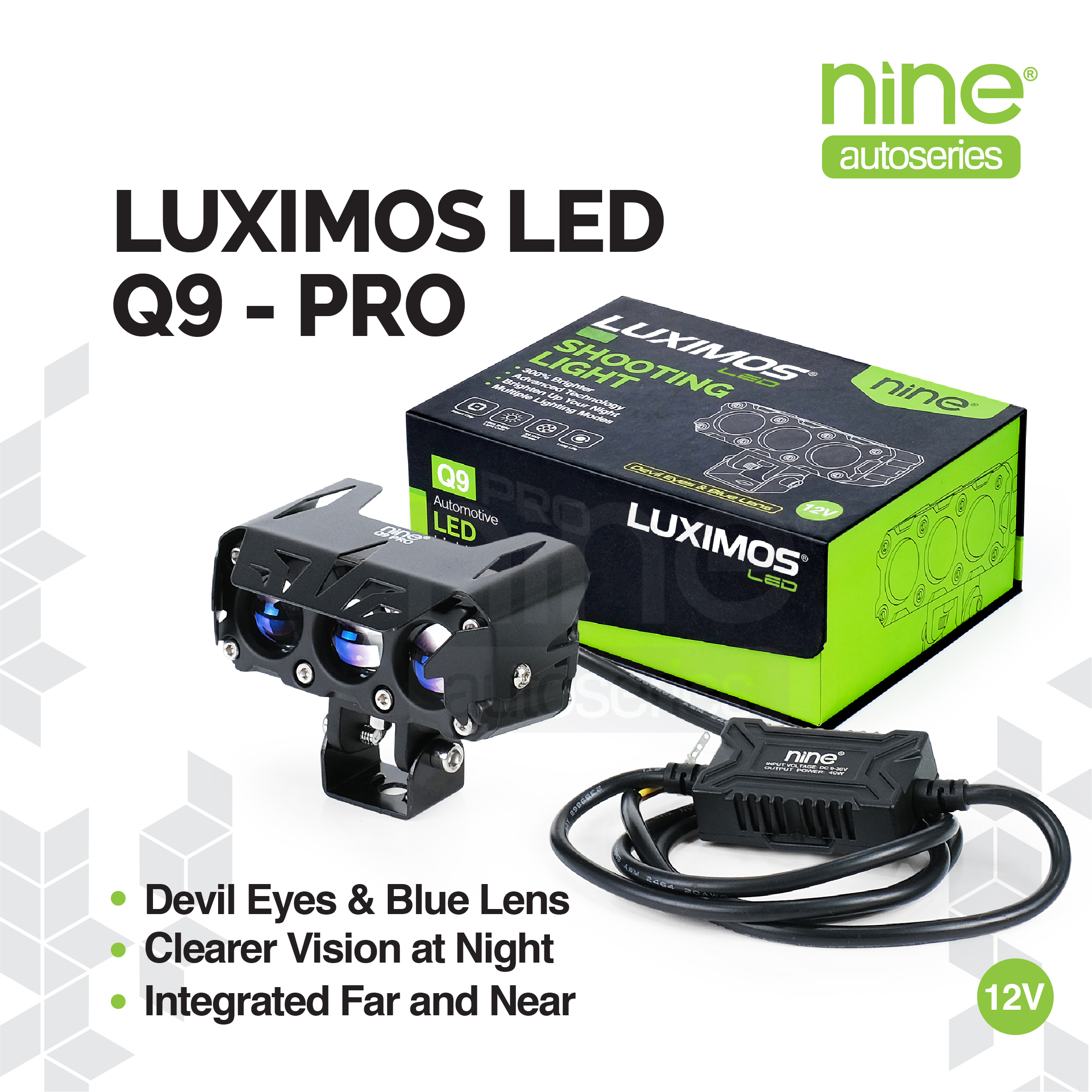 LUXIMOS Shooting Light 80W Sql 3 Eyes Super Bright Shooting Light Laser Q9 Pro - Nine Autoseries Harga 129,900 Ringgit*Penghantaran Percuma