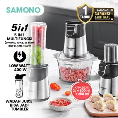 SAMONO Magic Chopper 5 in 1 Multi Food Chopper Low Watt Penggiling Daging Garansi 1 Tahun SW-CS400