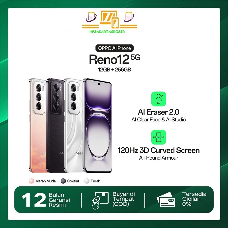 Oppo Reno12 5g 12Gb/256Gb Smart Phone Harga  4,280,000 Ringgit*Penghantaran Percuma