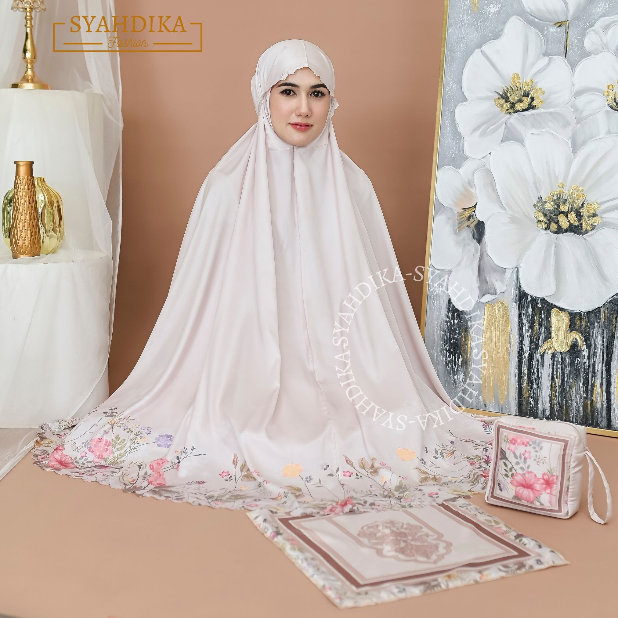 Syahdika - Mukena Dewasa Silk Premium 2in1 Balqis Series Free Sejadah Harga 195,000 rupiah*Gratis Ongkir