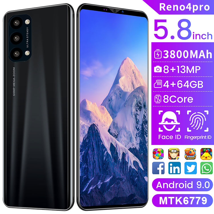 Indonesia 4G【hp android 4g 300 ribuan cuci gudang +bisa cod 】rino4 pro 6+128GB hp android termurah handphone 5.8inci smartphone cellphone Android 9.1 4800mAh