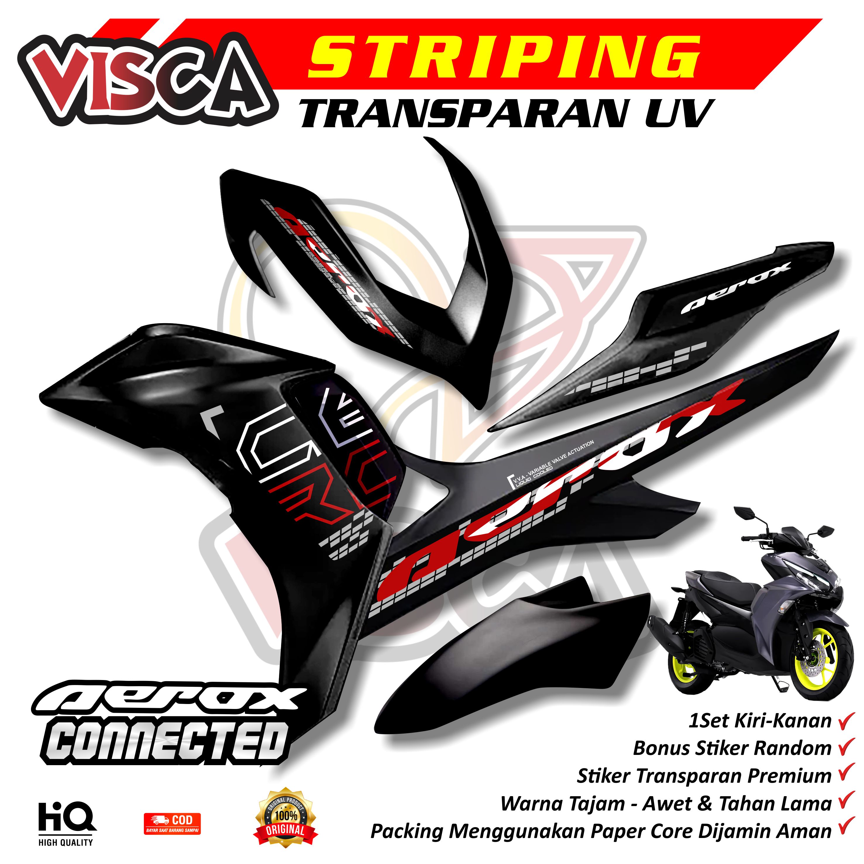 Transparent Striping Aerox Connected 2021 2022 Simple Design Arc Variations Harga 29,000 rupiah*Gratis Ongkir