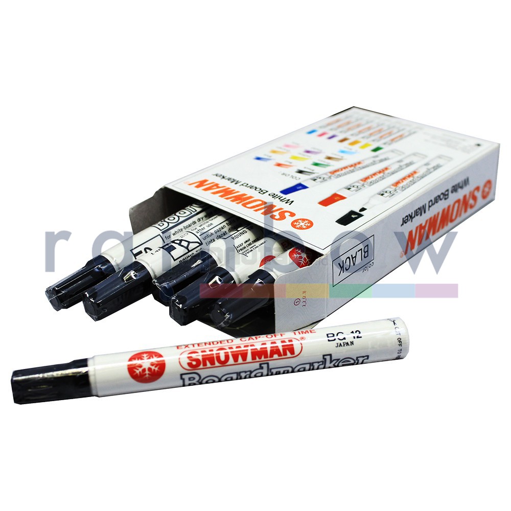 [ 1 Lusin ] Spidol Papan Tulis Snowman BG12 / Snowman Whiteboard Marker BG-12 Harga 63,999 rupiah*Gratis Ongkir
