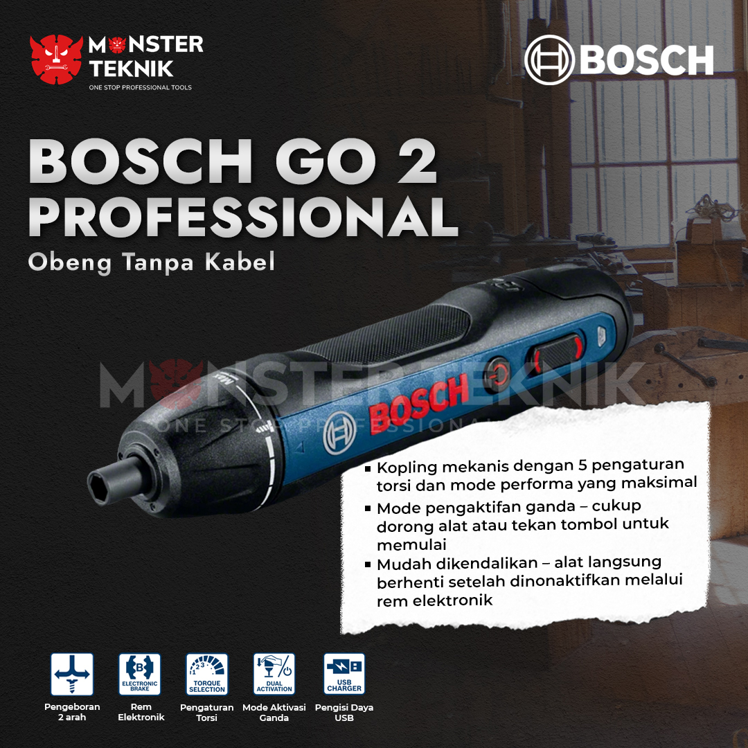 Obeng Elektrik Bosch Obeng Baterai GO2 Portable Cordless