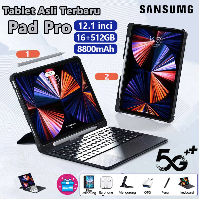 【 2025 new】original sansumg New Pro Pad Android 12.1 inch HD 5g 90Hz tablet PC promo trade in Tab 16GB/512GB pad dual SIM tablet for kids learning HP tablet tab advan gaming tablet office cheap tablets cheap tablets Harga  1,279,000 Ringgit*Penghantaran Percuma