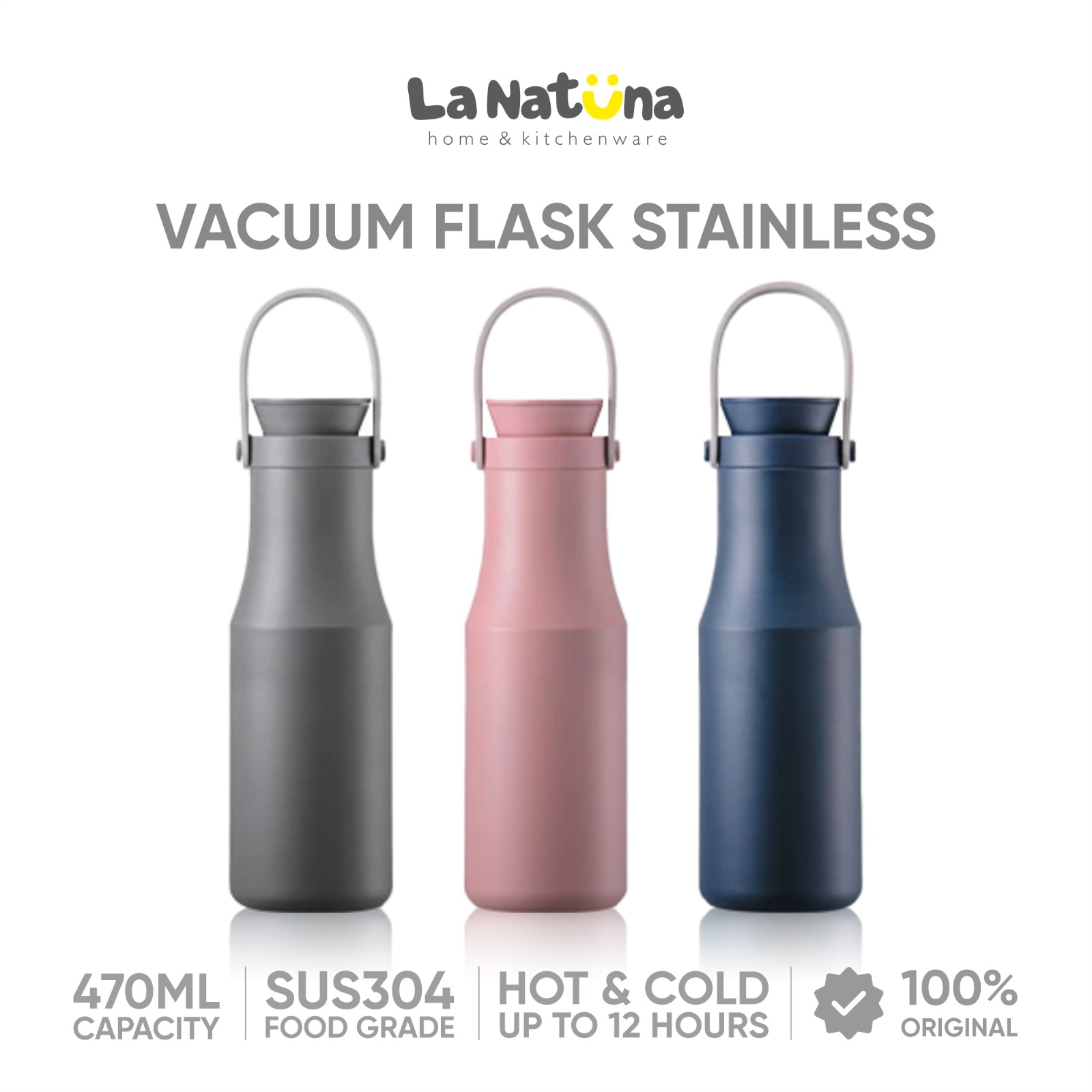 La Natuna travel infuser drinking bottle vacuum insulated thermos stainless thermos drinking water 470 ml