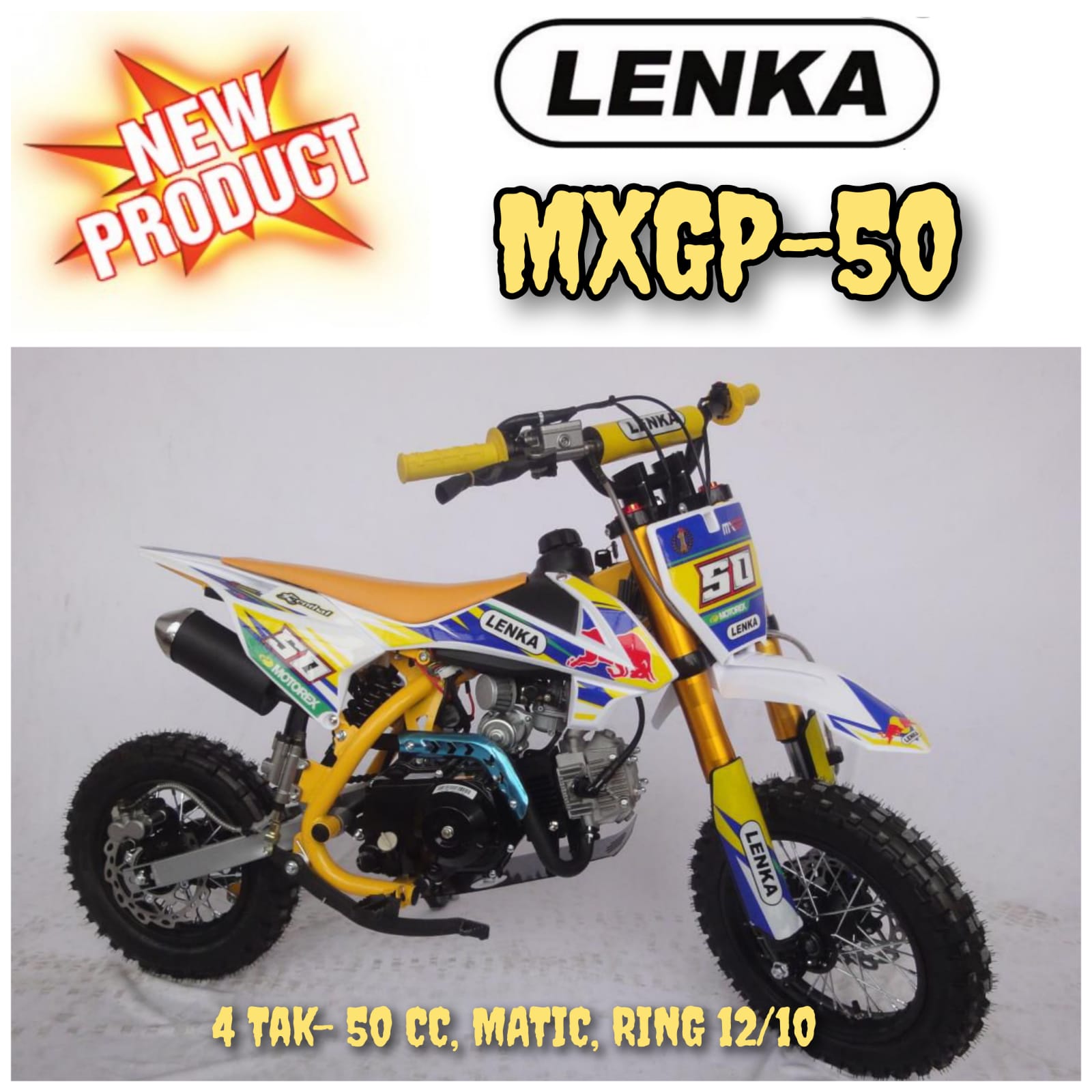 Lenka Moto Kxd 50 Motor Mini Trail KXD 50CC Upside Down Mesin