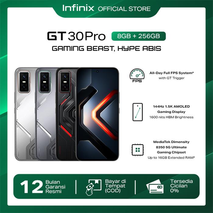 Infinix GT 30 Pro 8/256GB-up to 16GB extended RAM-dimensity 8350 ultimate-6.78 "Amoled + 144Hz-108mp-NFC Harga  3,845,000 Ringgit*Penghantaran Percuma