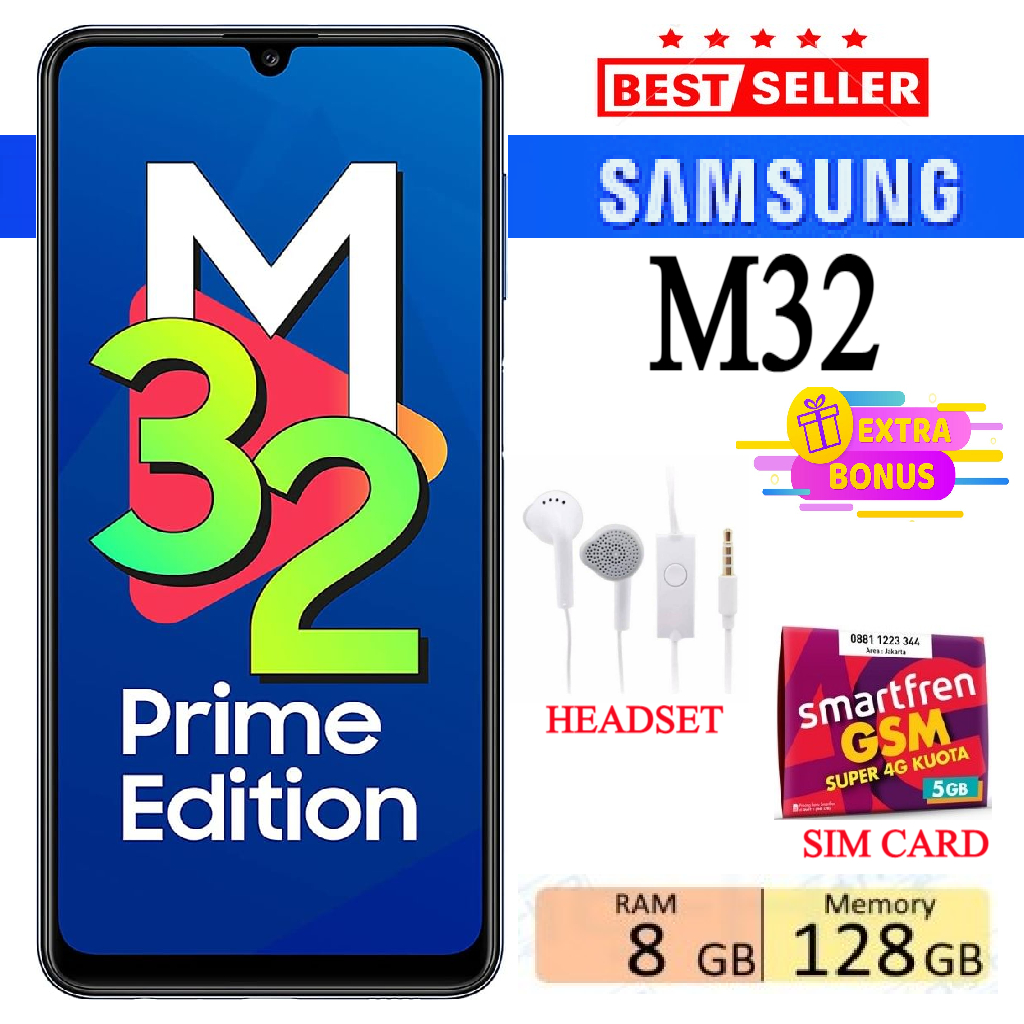 SALE!!! Samsung Galaxy M32 RAM 8GB ROM 128GB FULLSET Bergaransi - FREE SIMCARD Harga 1,850,000 rupiah*Gratis Ongkir