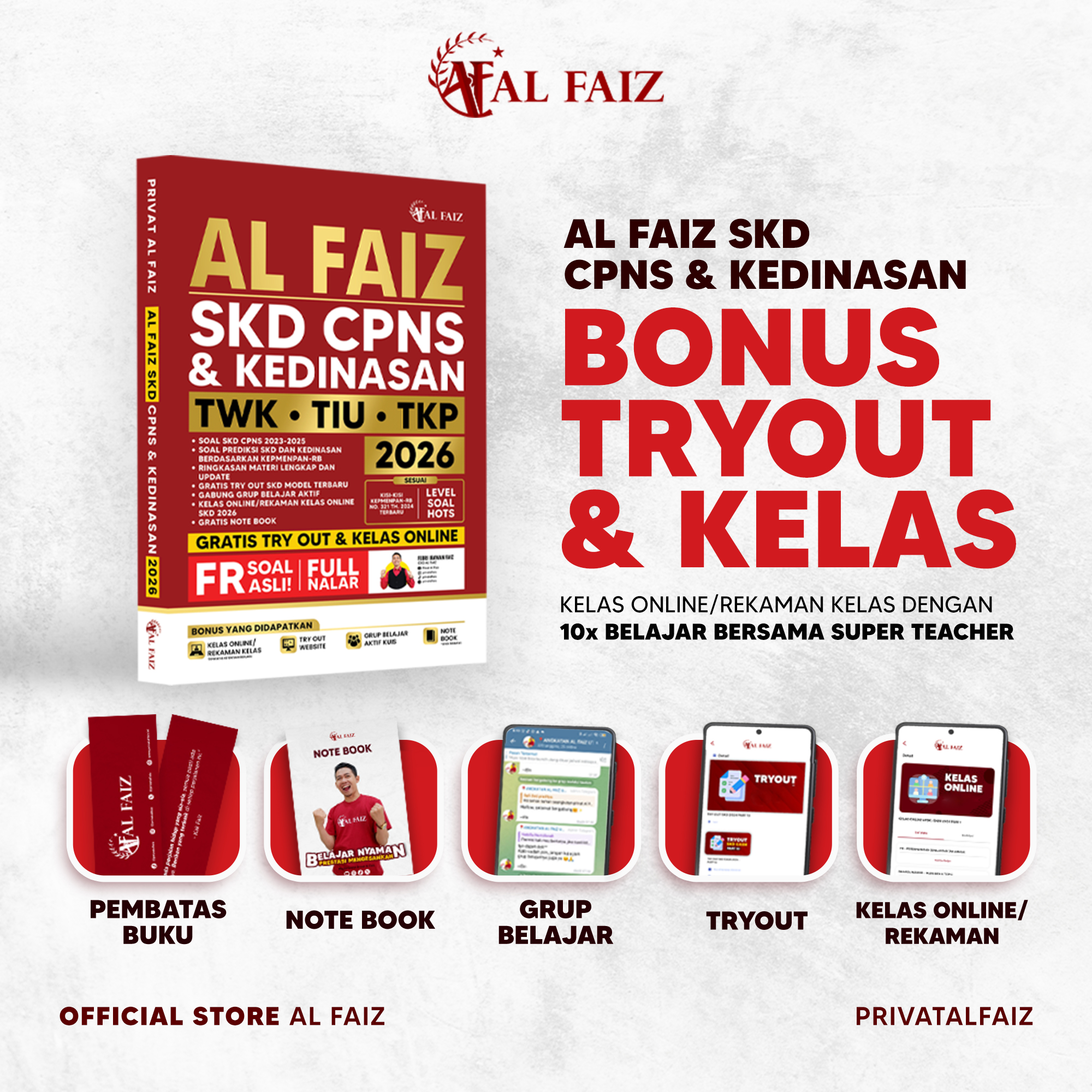 Skd Cpns & Kedinasan Al Faiz 2026 Book - Merek AL FAIZ Harga 159,600 rupiah*Gratis Ongkir