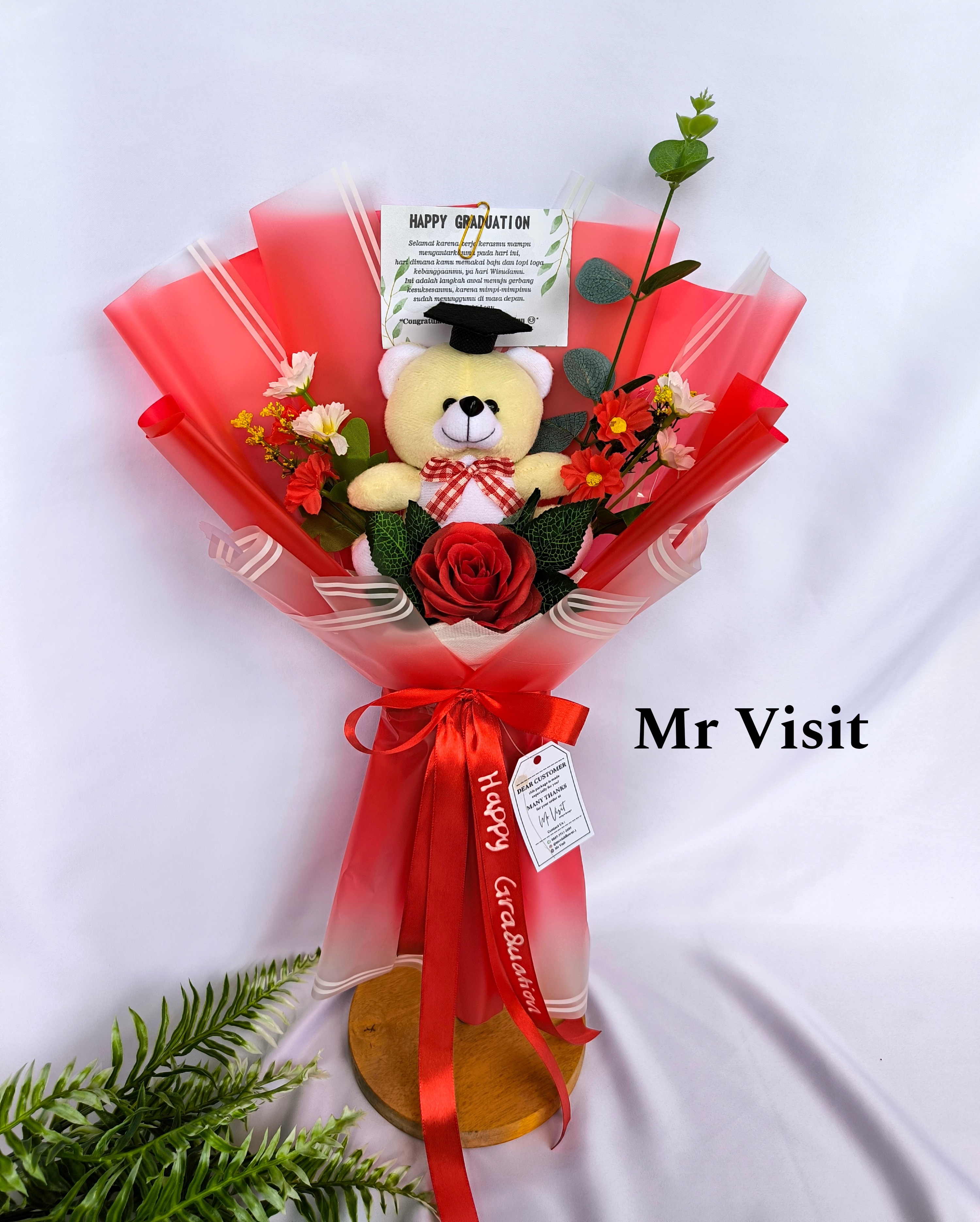 Buket Boneka Mr Visit / Buket Boneka Hadiah Wisuda
