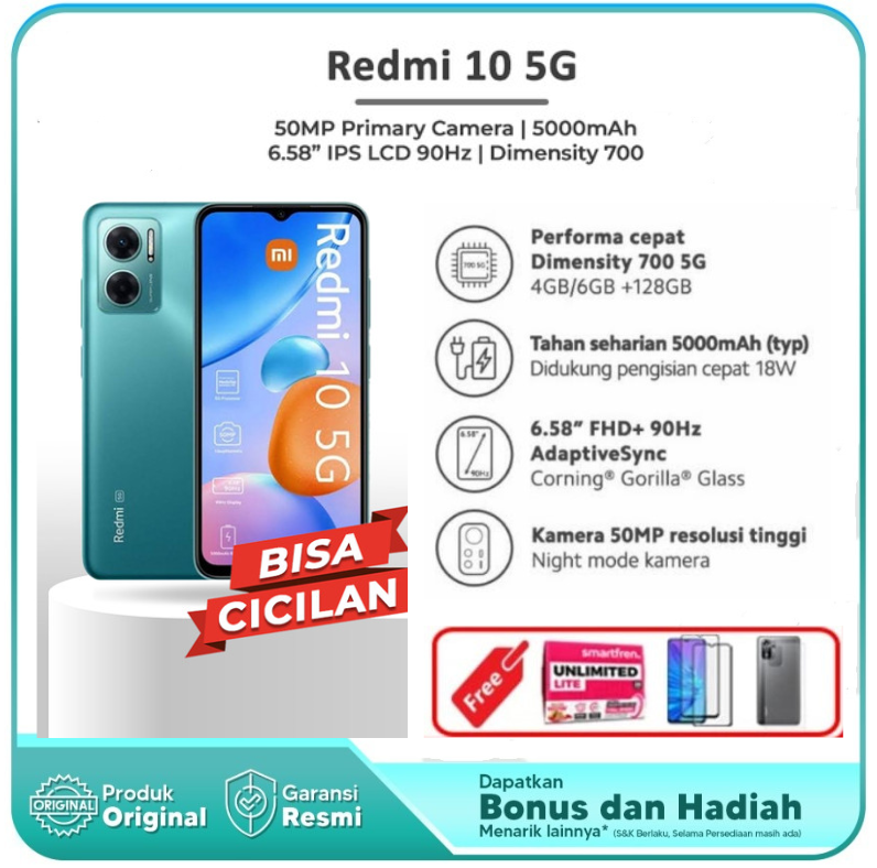 Xiaomi Redmi 10 5G RAM 6/128 GB Garansi Sein Resmi Toko - Sale Harga  1,540,000 Ringgit*Penghantaran Percuma