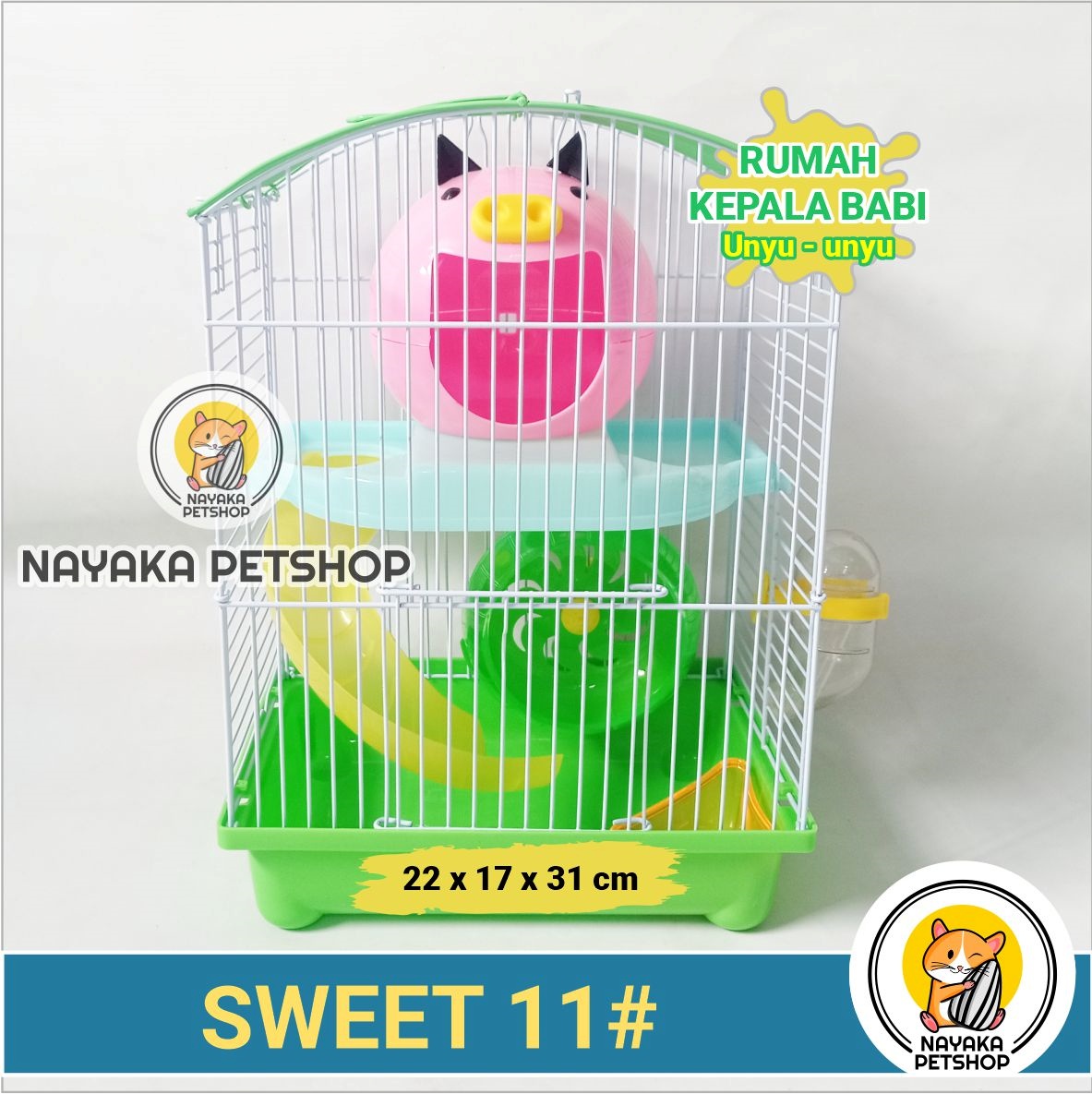 Sweet 11# Kepala Babi Kandang Hamster Murah Tingkat 2 Lantai Rumah | Lazada  Indonesia