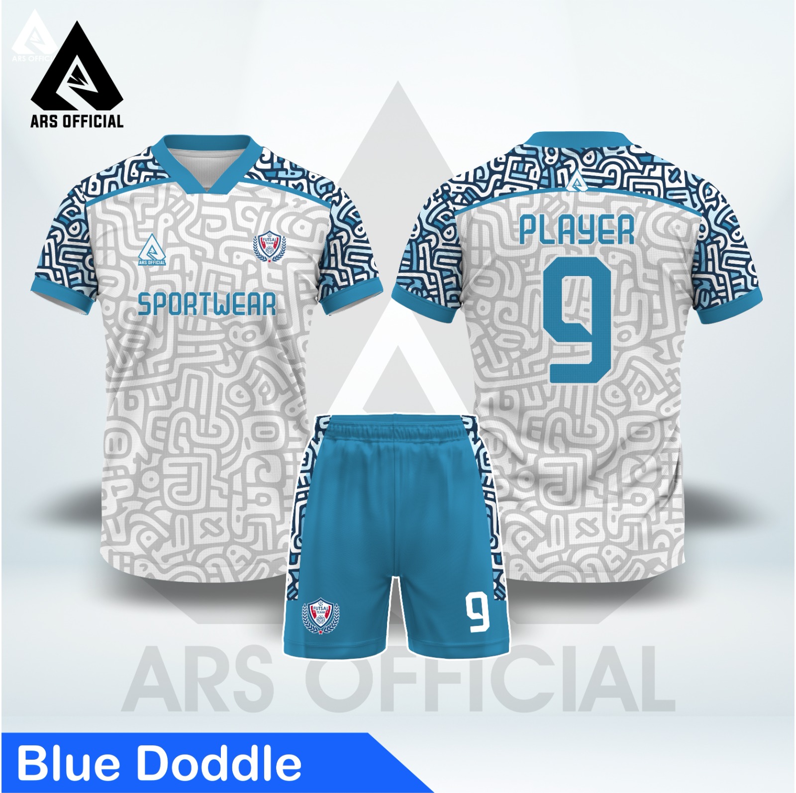 JERSEY FUTSAL FULLPRINT ARS BLUE DODLE Harga 85,000 rupiah*Gratis Ongkir