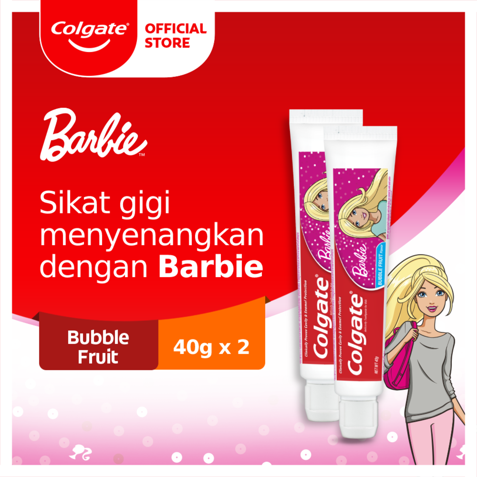 Colgate Kids Barbie Toothpaste/Pasta Gigi 40 gr x 2