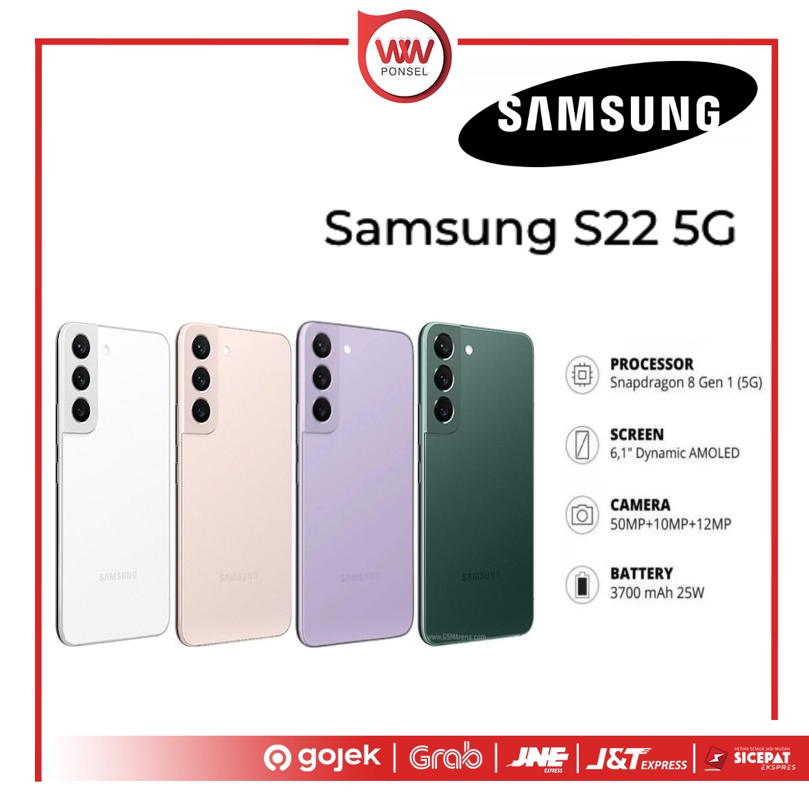 Hp Samsung S22 5G Ram 8GB Internal 256GB Garansi Resmi Harga 10,999,000 rupiah*Gratis Ongkir