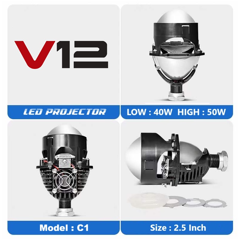 V12 C1 projie biled projector lamp lens 2.5 inch inch car motorcycle vinyx P3 Harga 245,000 rupiah*Gratis Ongkir