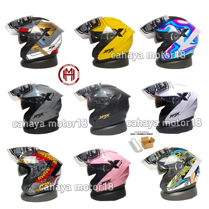 HELM JPX NOVA X SOLID HALF FACE|model njs kairoz double visor Harga 680,000 rupiah*Gratis Ongkir