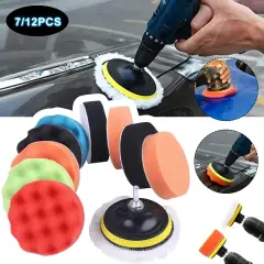 7/12 pcs 3 Inch 4inch Buffing Sponge Polishing Pad Hand Tool Kit Untuk Mobil Polisher Compound Polishing Waxing Pemoles Mobil Spons