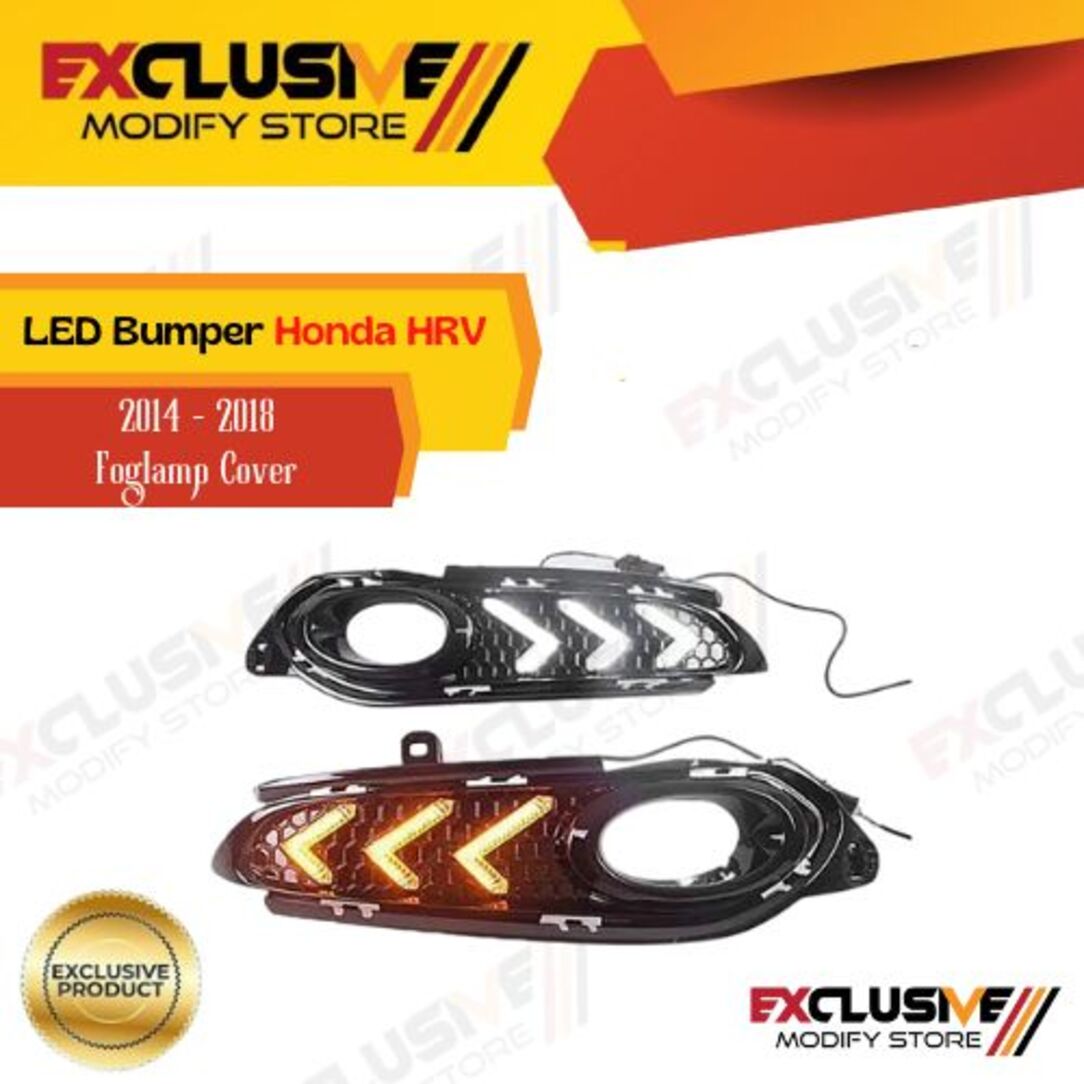 Honda HRV 2014 - 2018 DRL led bumper (White + yellow turn signal) Harga 895,000 rupiah*Gratis Ongkir