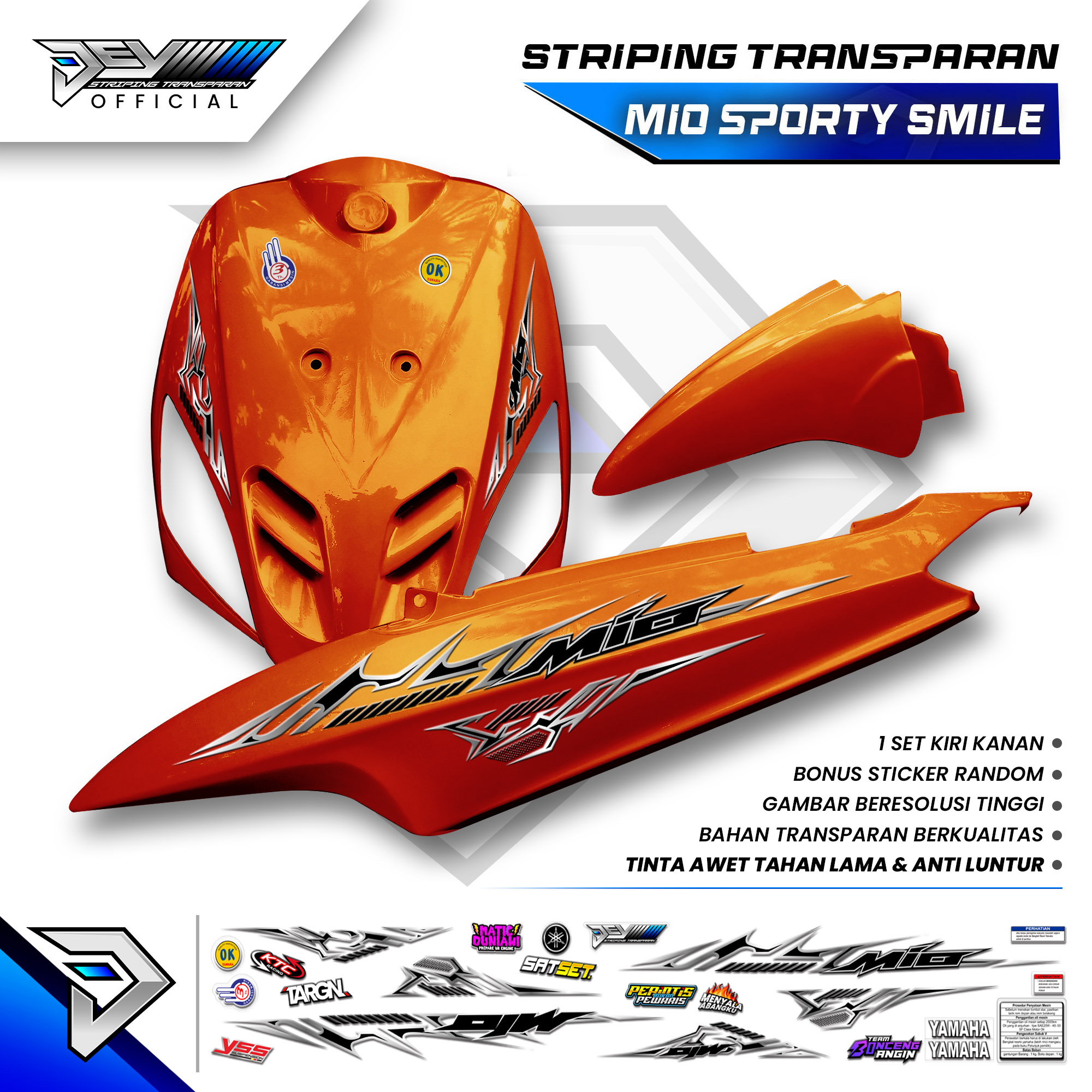 Mio Sporty Transparent Striping | Mio Smile | Abstract Lis Motif | Yamaha Mio Body Sticker Harga 35,000 rupiah*Gratis Ongkir