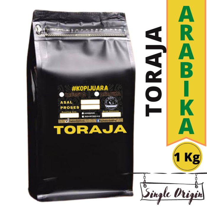 Kopi Arabica Toraja 1Kg Bubuk atau Roasted Bean Produk Kopi Juara Lumajang Specialty