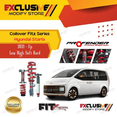 Coilover Fitz series Hyundai Starla (2021-up) Profender original Thailand Low High soft hard adjustable Harga 24,375,000 rupiah*Gratis Ongkir