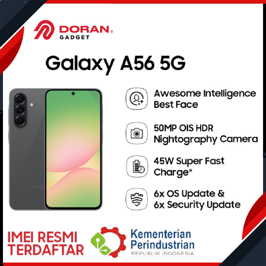 Samsung Galaxy A56 5G 8/256GB | 12/256GB NFC Awesome Intelligence Best Face - Garansi Resmi Harga  6,089,000 Ringgit*Penghantaran Percuma