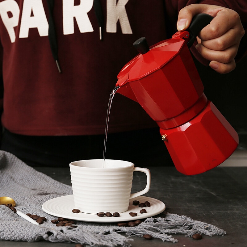 - Teko Kopi Moka Espresso Coffee Maker Moka Pot Teko Tea Stovetop Filter 300ml 6 Cups