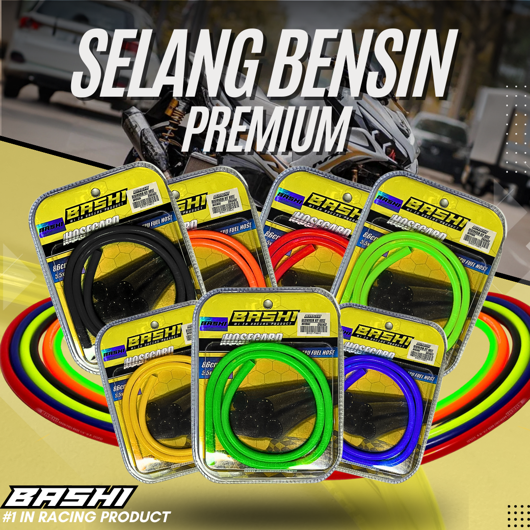 BASHI SELANG BENSIN PREMIUM BASHI HOSEGARD FUEL HOSE TPU POLYURETHANE FLEXIBEL TAHAN LEKUKAN Harga 24,000 rupiah*Gratis Ongkir