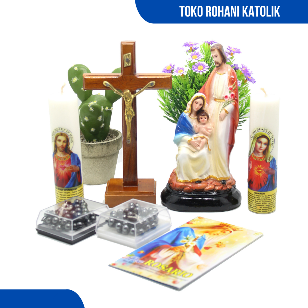 Hantaran Pernikahan Katolik 20 CM / Patung Keluarga Kudus / Paket Pernikahan Katolik / Paket pernikaha…