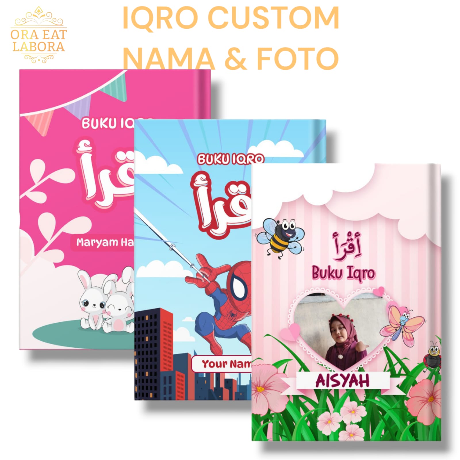 IQRO Anak Custom Milenial Full Color Hardcover Free Tulis Nama & Foto Buku Iqro A5 Custom Jilid 1 - 6β¦